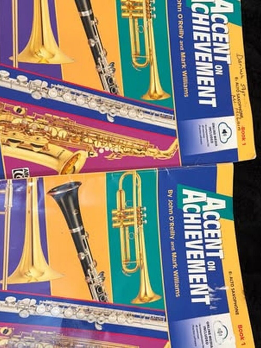 Alfred Accent on Achievement Alto Saxophone Book 1 and Basix Rock Singing Techni